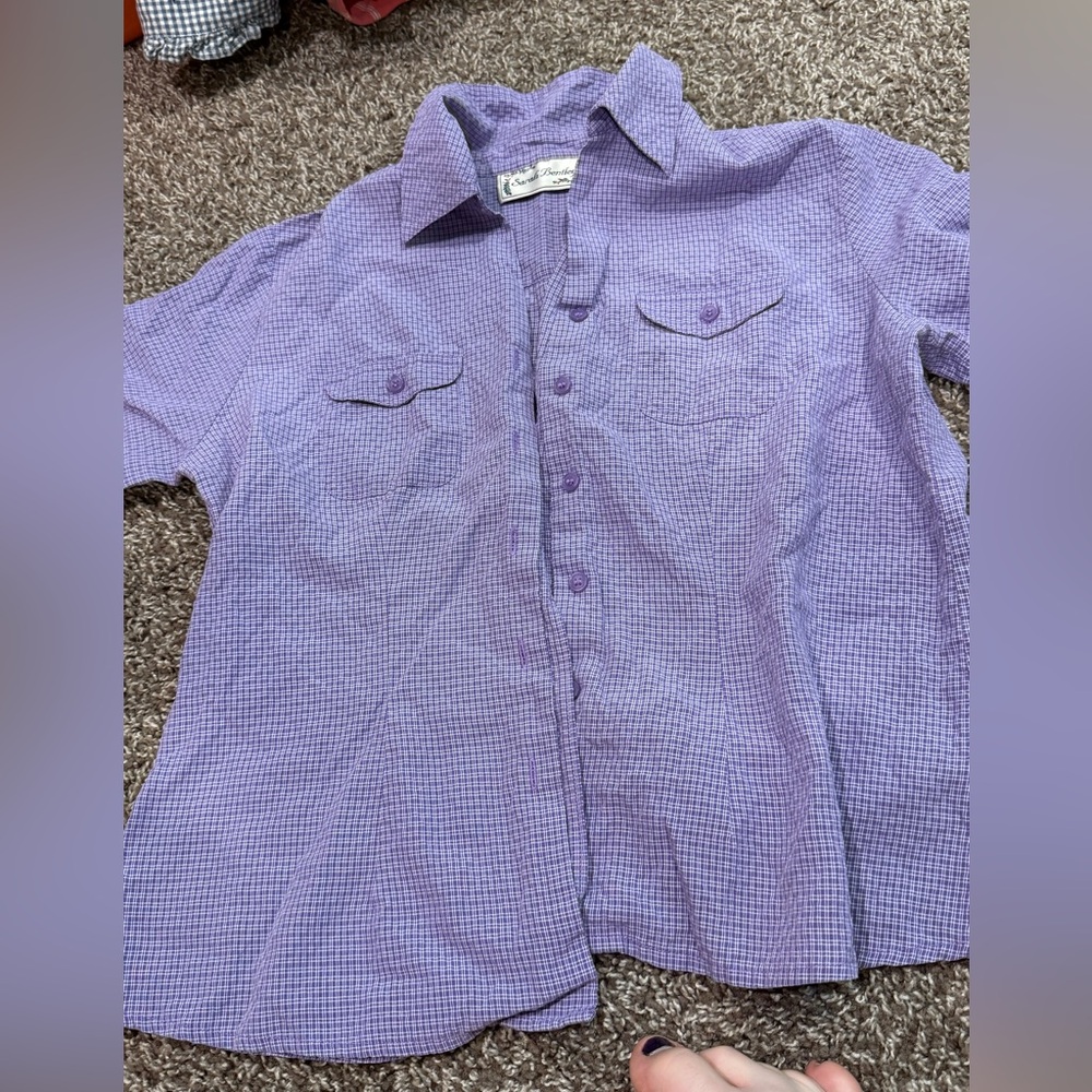 🥭Purple Button down retro Shirt for Women